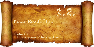 Kopp Rozália névjegykártya