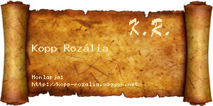 Kopp Rozália névjegykártya